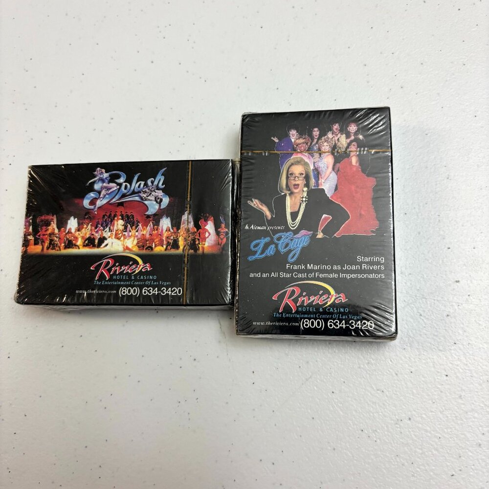 Riviera Casino Las Vegas Playing Cards Lot Splash La Cage Sealed Decks Vintage